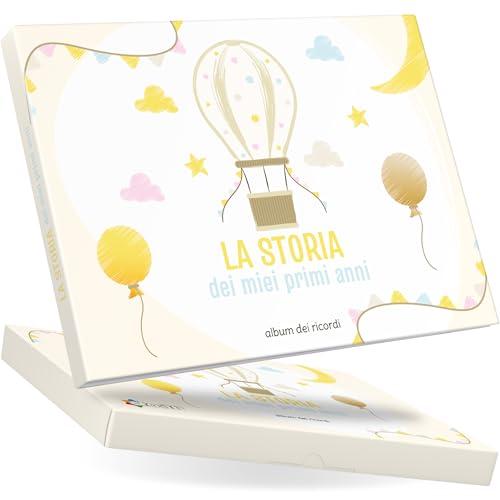 Doan Album Nascita Bambino e Bambina con 60 Pagine Personalizzabili - Libro dei Ricordi Neonato con 156 Stickers Divertenti e Colorati per Decorare
