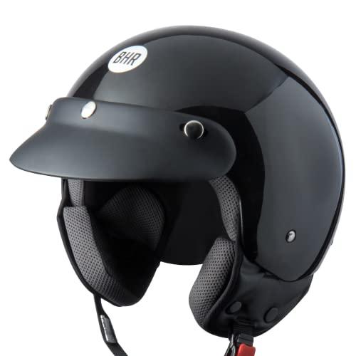 BHR Casco Demi-Jet 803 SIMPLY | Pratico Casco Scooter Omologato ECE | Casco Moto Jet con Frontino Removibile & Sgancio Micrometrico