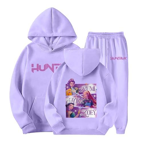 K-Pop D-Demon H-Hunters Tuta Ragazze 2-14 Anni 2 Pezzi Felpa con Cappuccio Stampa e Pantaloni da Jogging Tute da Sportiva Y2K Streetwear Tracksuit per Bambino Maniche Lunghe Completo 𝑯𝒖𝒏𝒕𝒓/𝒙