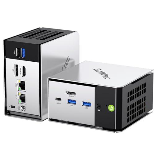 GMKtec Mini PC Ryzen 5 PRO 6650H (Supera 5825U, 6C/12T fino a 4.5GHz), Dual 2.5GbE LAN, 16GB DDR5 RAM + 512GB PCIe SSD, M8 Mini Computer Desktop, Oculink, USB4, HDMI, USB-C per Ufficio/Gaming/Casa