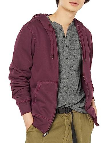 Amazon Essentials Felpa con Cappuccio e Cerniera Integrale in Pile (Disponibile nelle Taglie Big & Tall) Uomo, Bordeaux, XL