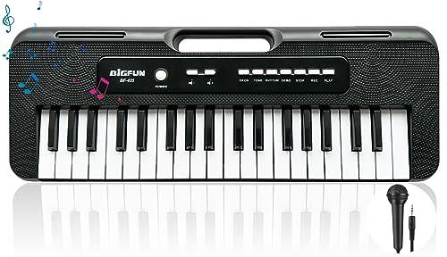 Tastiera per Pianoforte per Bambini,37 Tasti Pianoforte per Bambini con Microfono Portatile Apprendimento Educativo Natale Regalo di compleanno Giocattoli per 3 4 5 6 7 8 Anni Ragazze Ragazzi(Nero)