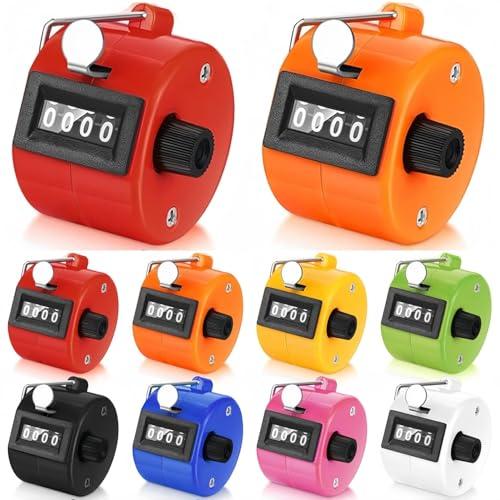 LATERN 8 Pezzi Contatore di Conteggio Manuale, Contatore di Clic Numerico a 4 Cifre Contatore Meccanico a Palmo Portatile per Allenatore Maglia Persone Lapping Pesca Golf Sport Stadio (8 Colori)
