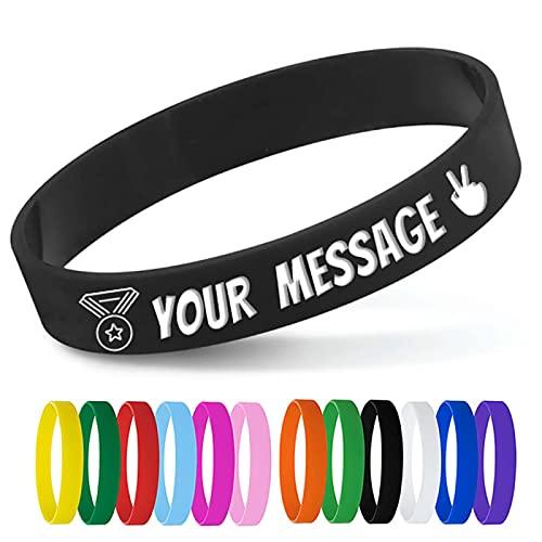 Braccialetti in Silicone Personalizzati con Messaggio di Testo, Bracciali in Gomma per Eventi, Motivazione, Raccolte Fondi, Consapevolezza