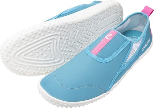 CRESSI Kiwi Shoes Azure/Pink White Sole 36 - Scarpa Unisex Ideale per Sport Acquatici e Passeggiate in Ambienti Umidi, al Mare e in Spiaggia, Azzurro/Rosa Suola Bianca, 36