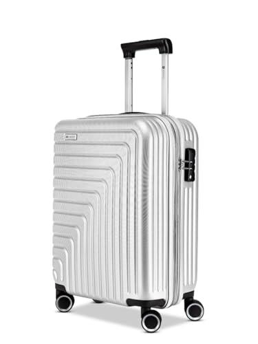 R Roncato Trolley cabina rigido ultraleggero e capiente grazie alla zip espandibile. Chiusura a combinazione laterale con TSA, 4 ruote gemellari e pivotanti per facilitare il trasporto. 40x55x20-23 c