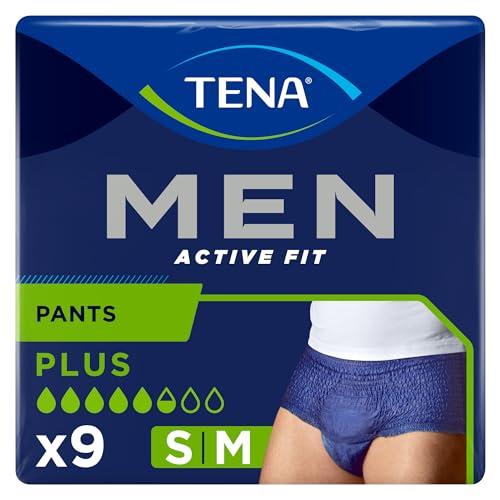 TENA MEN, Boxer Assorbenti per Perdite Urinarie, Elasticizzati, Monouso, per Uomo, Taglia M, 9 Pezzi