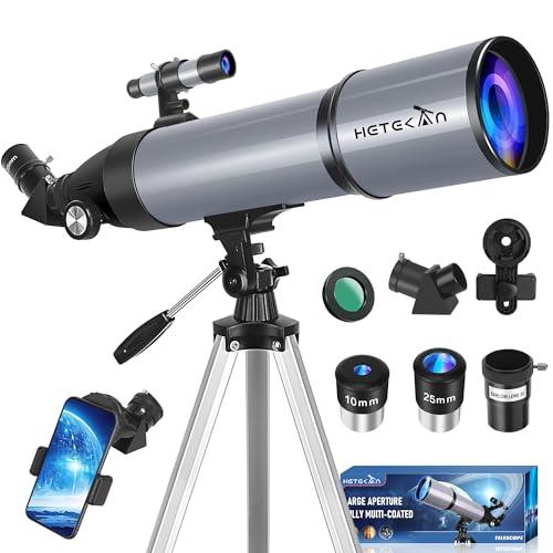 Telescopio Astronomico Professionale 80/600mm, Telescopio Rifrattore Portatile per Adulti, Bambini e Principianti, per l’Osservazione della Luna e delle Stelle, con Borsa da Trasporto