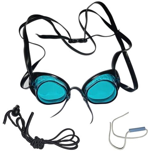 SwimmerShop Occhialini Nuoto Tipo Svedesi - Occhialini Piscina con Bordo in Gomma, Anti Appannamento, Gommati, Protezione UV - Modello Svedesi per Nuotatori Professionisti - Turchese