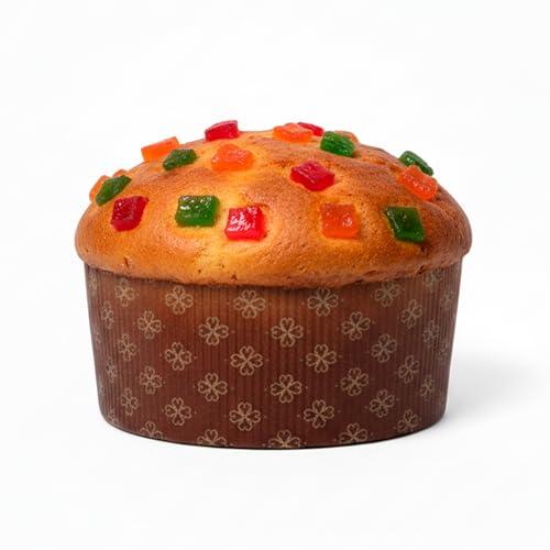 MAQA 10 Forme per Stampo Panettone in Carta Decorata Oro – BASSO, 1KG – Stampo Pandoro 1 kg, Resistente per Cottura e Presentazione – Ideali per Panettone, Pan Brioche - Resistenti Fino a 220°C