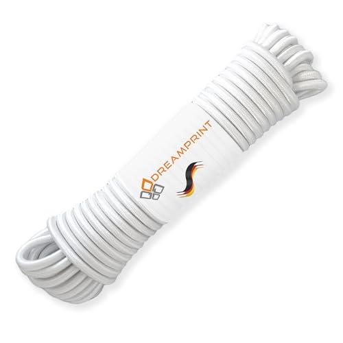 Corda elastica in gomma da 100 m, colore Bianco, 10 mm, cavo elastico per tendere teloni, bloccare e fissare