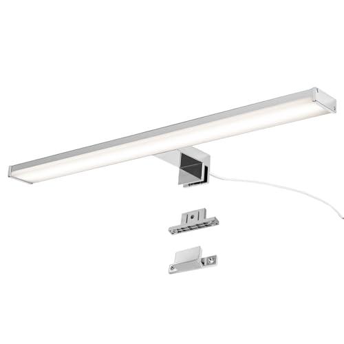 Alpinaluz Applique LED per Specchio Bagno – Luce Bianca Neutra 4000K – IP44 – Struttura in Alluminio e Policarbonato Cromato – Montaggio su Specchio, Parete o Mobile (50cm 12W)