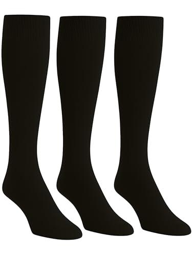 o-day Calze Uomo Lunghe Caldo Cotone (Confezione da 3) – Morbide Calze Lunghe Uomo Invernali in Tinta Unita o Fantasia (IT, Numero, 39, 46, Regular, Regular, 3 Paia - Tinta Unita Nero)