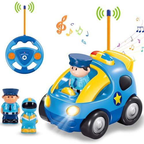 Pup Go Telecomando Police Macchina per Bambino, Regalo Natale, Radio Control Race Car Giocattoli con Musica e luci, La prima auto telecomandata del bambino piccolo, Regalo di Compleanno