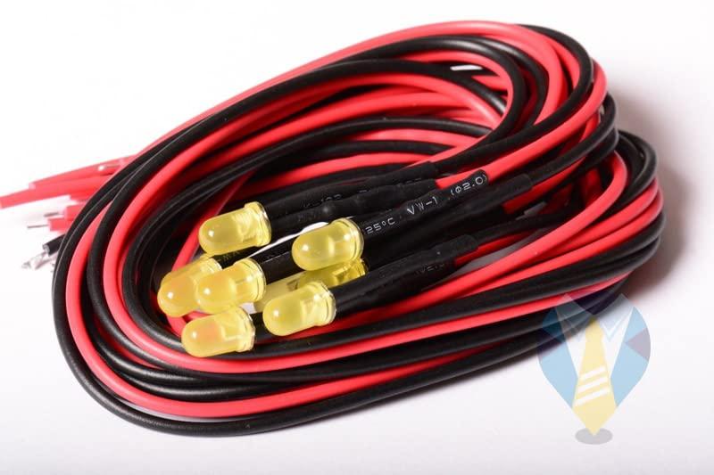 Diodi led foggy 5 mm 12V Luce diffusa Confezione 10 pezzi colori a scelta (giallo)