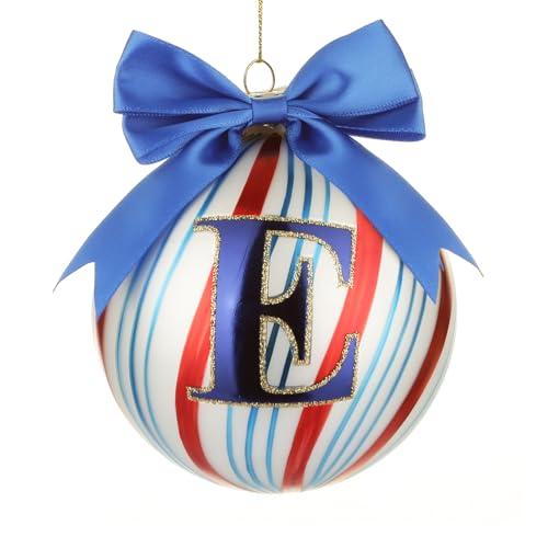 KASANOVA Pallina Natale con lettera E 10 cm Circus blu blu