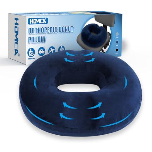 HOMCA Cuscino Sedia Ergonomico in Memory Foam, Cuscino Ciambelle Antiscivolo Cuscino Coccige Cuscini Ortopedico Seduta per Auto, Ufficio, Fodera Lavabile, 45x40x9cm