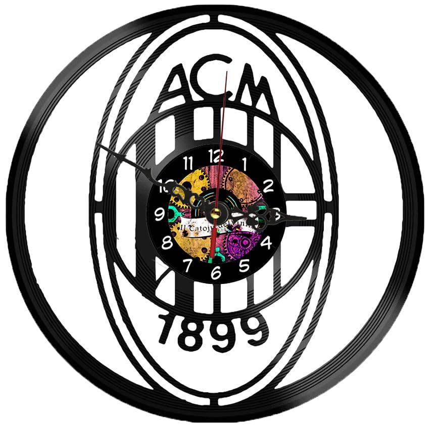 Orologio da Parete in Vinile, idea regalo per gli amanti del calcio, tifosi del calcio, tifosi squadra rosso neri. Orologio da Muro, orologio silenzioso,regalo natale, orologio in vinile calcio