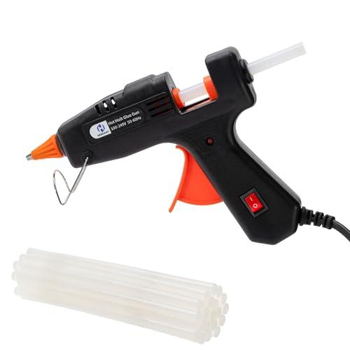 HEROASY Pistola Colla a Caldo Professionale 120W con Interruttore Luminoso - Colore Nero, Resistente e Sicura