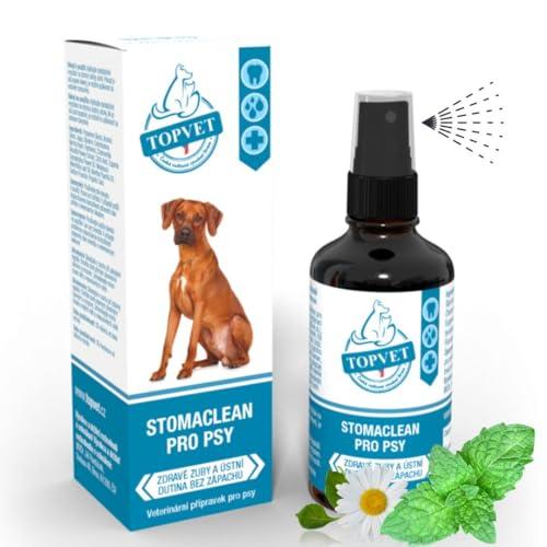 Stomaclean Dentifricio per Cani Spray – Propoli, Tea tree - Pulizia Denti Cane - Combatte Alito cattivo cane e alitosi - Pulizia tartarato - Spray dentale - NO Risciacquo - Denti e bocca sani 50 ml