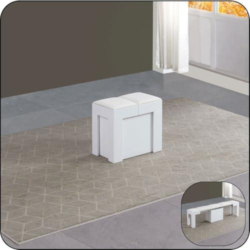 VOLERO' Panca allungabile di design, Modello Calliope. (Bianco)