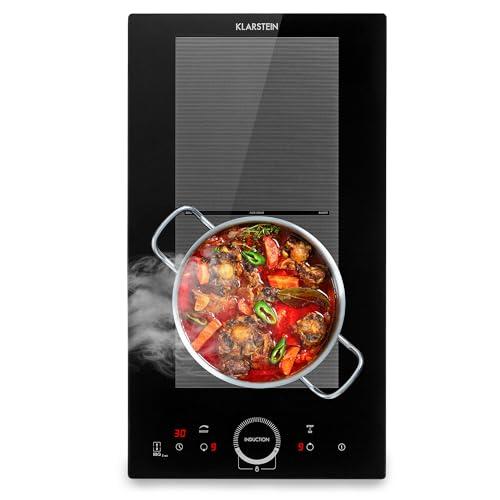 Klarstein Piastra Induzione 2 Fuochi, Piano Cottura 3500W, Integrata con Controllo Touch, Fornello Professionale