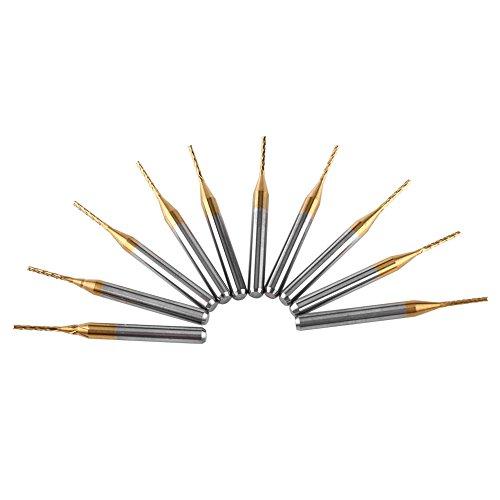 Uadme Frese CNC 1mm, 10 pezzi Punte per Incisione in Carburo di Tungsteno, Fresa a Candela con Gambo da 1/8