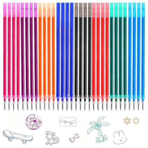 32 Refill per Penna Gel Cancellabile,compatibili con Legami,Altezza 13 cm,Inchiostro Termosensibile, Punta 0,7 mm,Per la scuola e la vita di tutti i giorni(Multicolore-32)