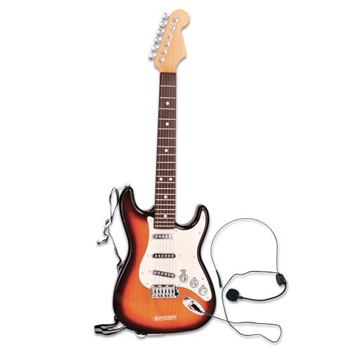 Bontempi | Rock On - Chitarra Rock Elettronica Wireless con Microfono, Cinghia a Tracolla e Brani Preregistrati , 67 cm