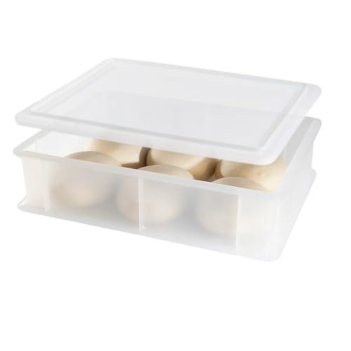 CookandSupply Contenitore per Lievitazione Pizza E Pane BPA-free - Cassetta Portaimpasto Certificata di Grado Alimentare - Made in Italy - 1 Box Impilabile 40x30x10 + 1 Coperchio