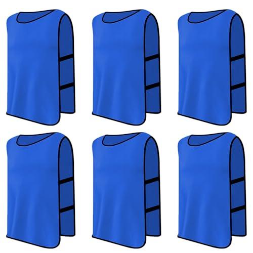 6 Pezzi Casacche Calcio Adulti, Allenamento Pettorina da Calcio, Scrimmage Formazione Gilet, Pettorina Sport Riutilizzabile, Sports Bibs per Basket Rugby Calcio Formazione, Taglia xl (Blu scuro)