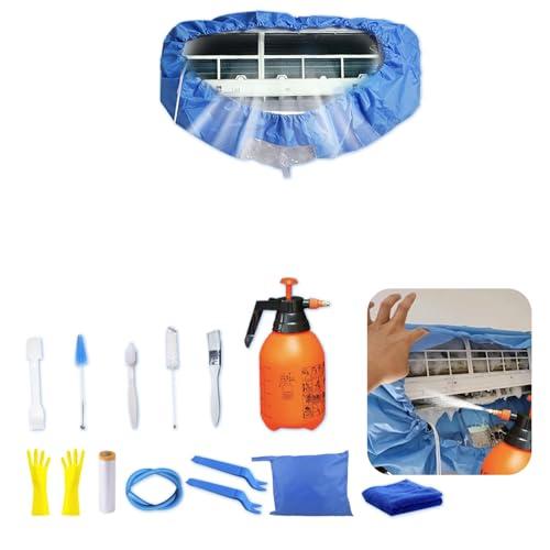 ZSPLIT-MAIR kit per pulizia split condizionatore，sacco per pulizia split condizionatore，kit pulizia climatizzatore split（ 15pezzi, blu reale, taglia media: 68-98 cm/27,55-39,37 pollici）
