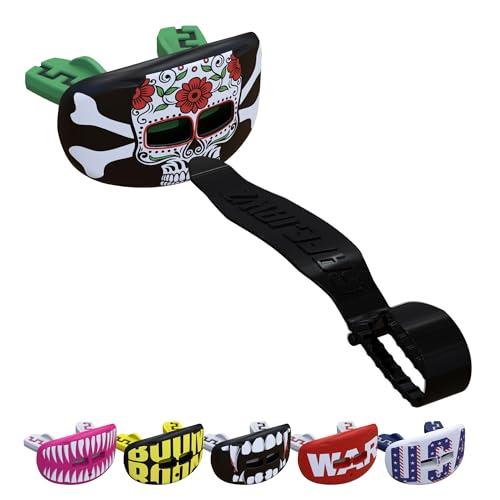 SAFEJAWZ Lip Protector Adulti e Junior per boxe, basket, lacrosse, calcio, MMA, arti marziali, hockey e tutti gli sport di contatto (Skull)