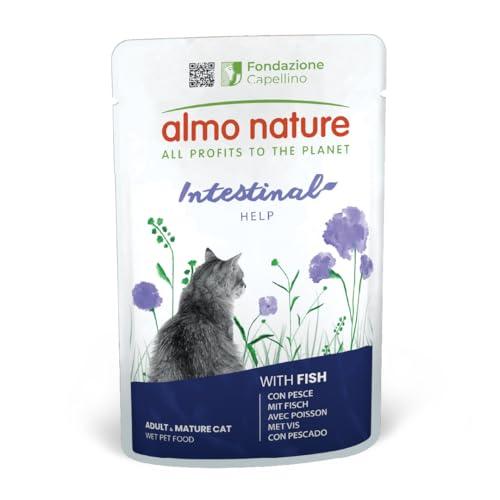 Almo Nature Functional - Intestinal Help - Alimento Umido per Gatti Adulti e Maturi con Sensibilità Intestinale - con Pesce - Supporto per il Microbiota - 70g (Confezione da 30)