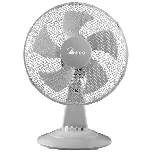 Ardes - AR5ST30G Ventilatore da Tavolo STEELO 30G 5 Pale - Pala 30 cm Oscillante con Inclinazione Regolabile - Ventilatore 3 Velocità Silenzioso GRIGIO