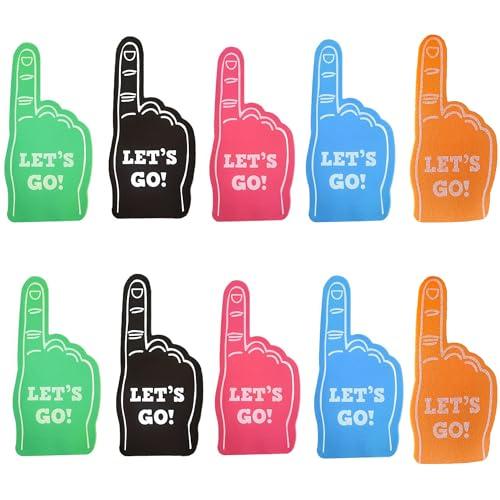 CHENXIN 10 Pezzi Palma a Mano Dito in Schiuma Dito in Schiuma di Eventi Sportivi Mani Schiuma per Atletica Dita di Schiuma Pompon da Cheerleader Culle per Le Dita Schiuma per Sportivi (Multicolore)