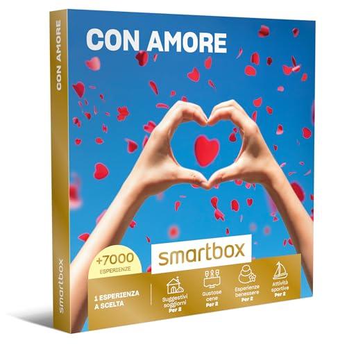 Smartbox - cofanetto regalo per uomo o donna - Con Amore - idee regalo originale - 1 soggiorno o 1 cena o 1 pausa relax o 1 attività sportiva per 2 persone