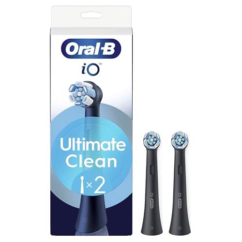 Oral-B Testine di Ricambio iO Series Ultimate Clean Black, testine rotonde originali, setole CrissCross, rimozione della placca, 2
