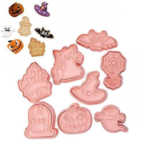 Yunguui Set di 8 formine per biscotti per Halloween, in plastica