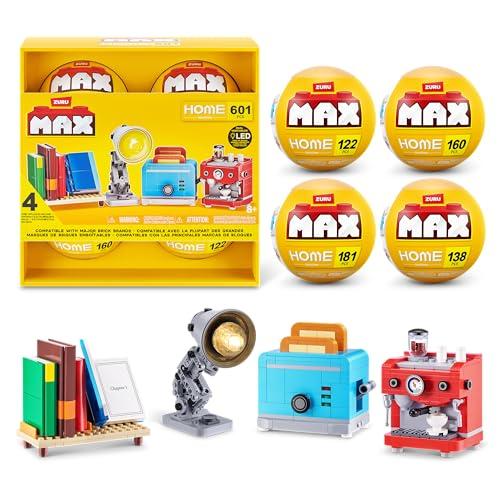 Max Build More Premium Home Collection Confezione da 4 by ZURU: Esperienza unboxing e mini mattoncini collezione, fino a 601 pezzi. Design interattivi da costruire.