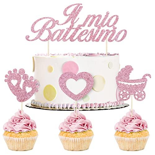 BOFUNX 25pcs Decorazione Torta Battesimo Topper Torta Battesimo