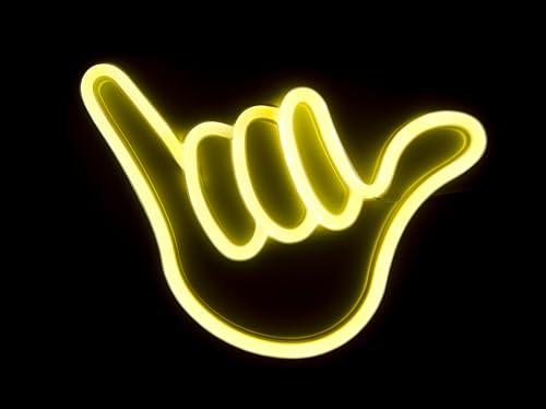 Muitomas, Lampada Neon da Parete, Decorazione a Muro per Ufficio Studio o Casa, Design Colorato a Forma di Mano, Potenza 5W, Input DC 5V/1A