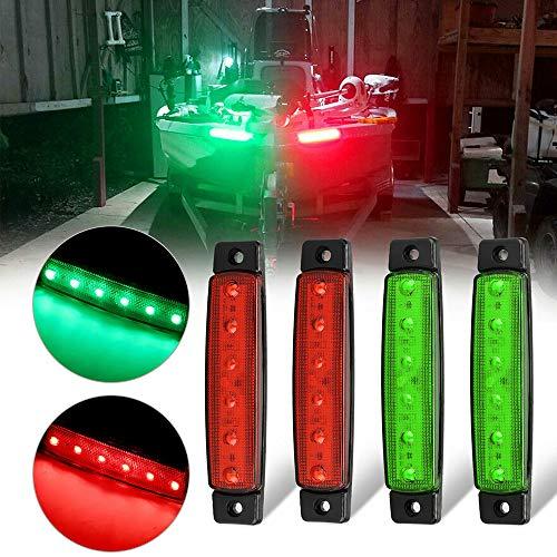 GSRECY Luci di navigazione a LED per imbarcazioni, luci di poppa, luci a LED marine, per kayak di poppa e prua per barche Lights Port Starboard Light , Power Boat e Skiff 12 V (confezione da 4)
