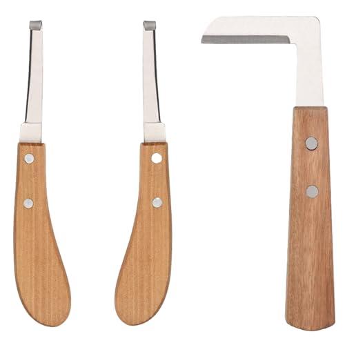eupdd 3 Pezzi Coltelli per Zoccoli: Coltello per Zoccoli con Impugnatura Ergonomica, per Cavalli, Bovini, Ovini, Lama Diritta Coltello per Zoccoli, Rasoio per Coltello per Zoccolo