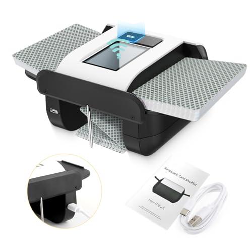 TGHongKy 1-2 Mazzi di Carte Mescolatore di Carte, Card shuffler, Mischia Carte Automatico,Mescolatore di Carte Type-C Charging Mescolatore Carte Adatto per UNO/Poker/Blackjack