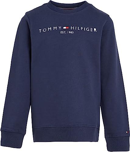 Tommy Hilfiger Bambini Unisex Felpa Essential Sweatshirt Senza Cappuccio, Blu (Twilight Navy), 16 Anni
