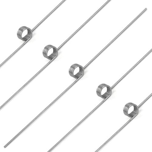 GUNGY 10 Pezzi Molle di Torsione in acciaio inossidabile Diametro Filo 1,0 mm Diametro Interno 6 mm Lunghezza Braccio 60 mm Angolo 180° 4 Giri Rotazione Sinistra 1,0x6x60 mm
