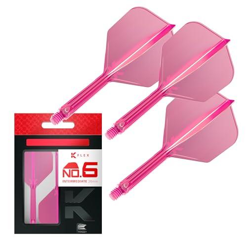 Target Darts K Flex Alette e Aste per Freccette Integrate, No.6 Rosa (Intermedio) | Confezione da 3 K-Flex - No.6, Kflex Aletta e Asta per Freccette Stampate in Un Unico Pezzo