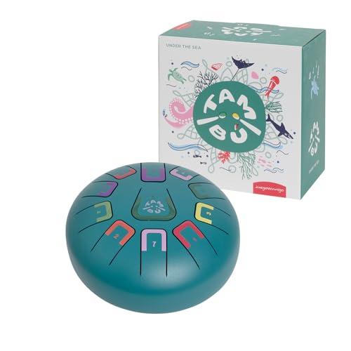 Tambù - Tamburo in acciaio, 20,3 cm, 11 note, Handpan, strumento a percussione metallico
