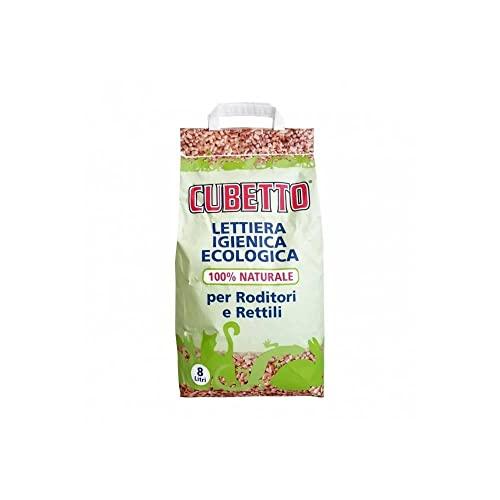 Cubetto - Lettiera in pellet per roditori, rettili, furetti e gatti lt.8-100% naturale e compostabile